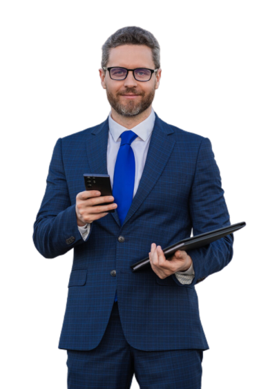 man watching phone